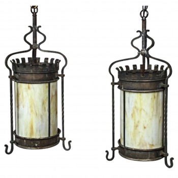 Pair Gothic Style Hanging Lanterns